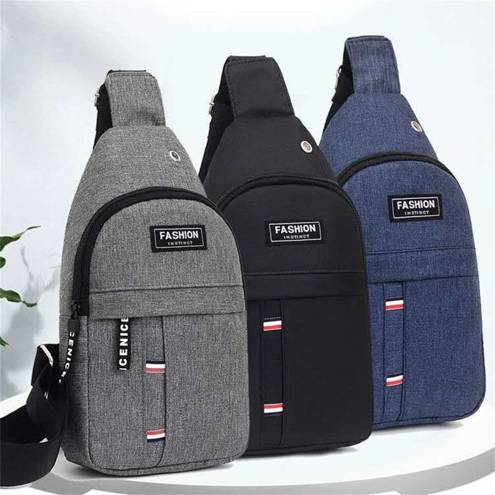 Men's Casual Oxford Cloth Chest Bag Fashion Lightweigh Crossbody Bags Large-capacity Storage Shoulder Bag for Outdoor Travel Daily