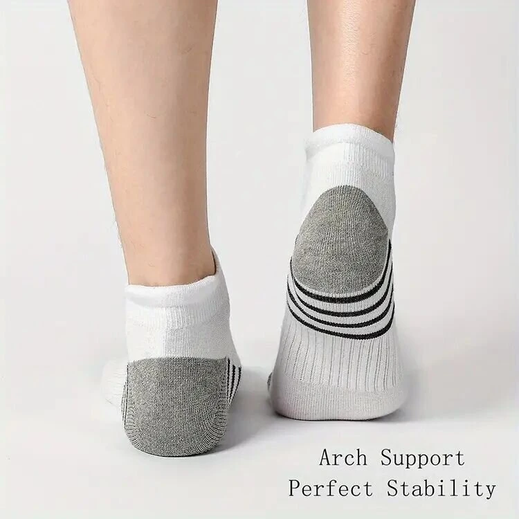 12 Pairs Men's Stripe Ankle Socks Casual Breathable Mesh Soft Comfortable Low Cut Elastic Fitness Sports Short Sock