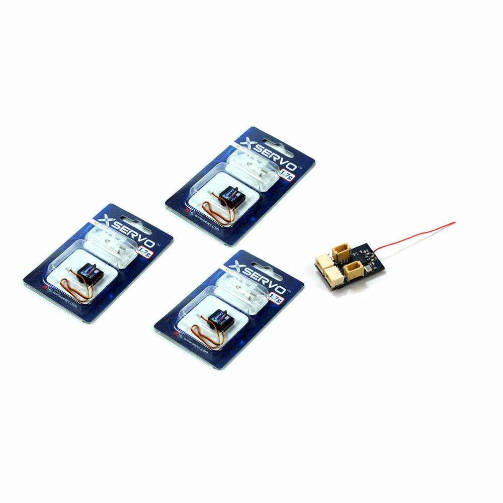 AEORC 3PCS Micro 1.7g Analog Servo With RX14 Mini 4CH Receiver Integrated 5A/1S Brushed ESC for Micro Indoor Airplane Support S-FHSS DSMX/2 Frsky D16 FlySky AFHDS 2A