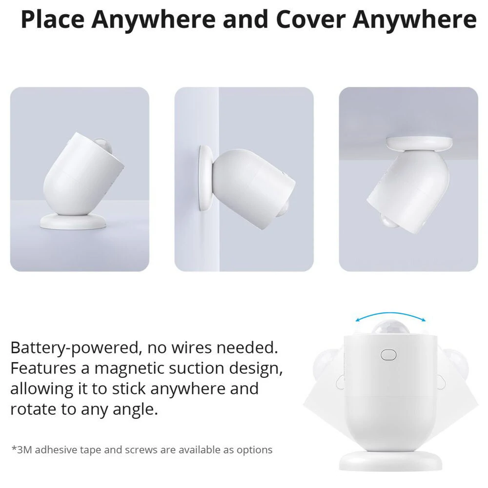 SONOFF SNZB-03P Zigbee3.0 Motion Sensor 5-Seconds Faster Detection Smart Home Security Human Body Detection Smart Scene via eWeLink Work with Alexa Google Home