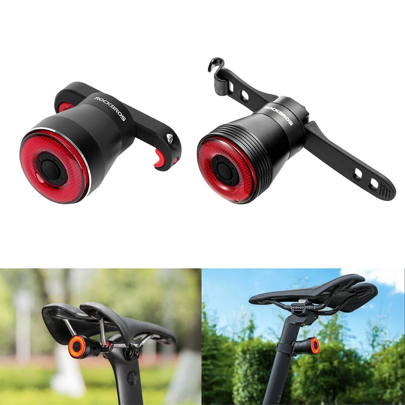 ROCKBROS Q5 Smart Auto Brake Sensing Bicycle Taillight Vibration Sensor Wake-up IPX6 Waterproof USB Charging Bike Rear Light for Night Riding