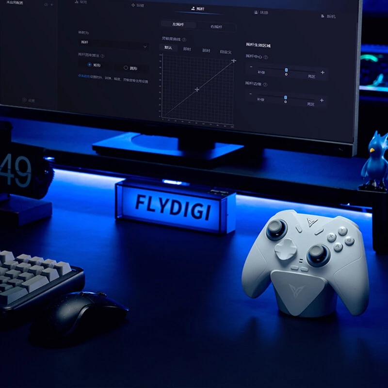 Flydigi Direwolf 4 Tri-mode Wireless Gaming Controller with Forceswitch Lever Trigger Force Adjustment Joysticks Wireless Gamepad Support 6-Axis Gyro 1KHz Polling Rate Vibration Feedback for Windows Android IOS Switch1/2