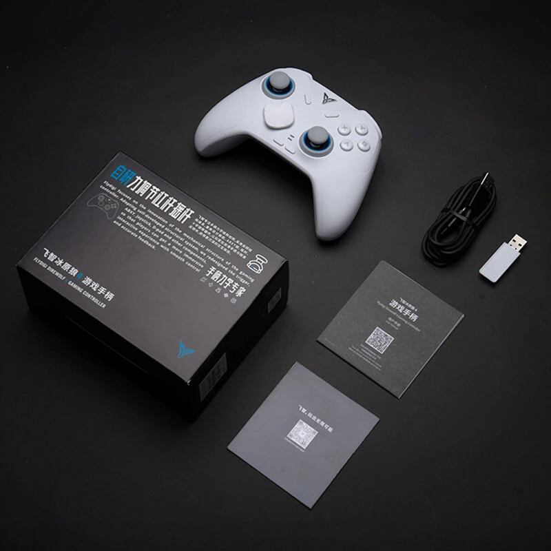 Flydigi Direwolf 4 Tri-mode Wireless Gaming Controller with Forceswitch Lever Trigger Force Adjustment Joysticks Wireless Gamepad Support 6-Axis Gyro 1KHz Polling Rate Vibration Feedback for Windows Android IOS Switch1/2