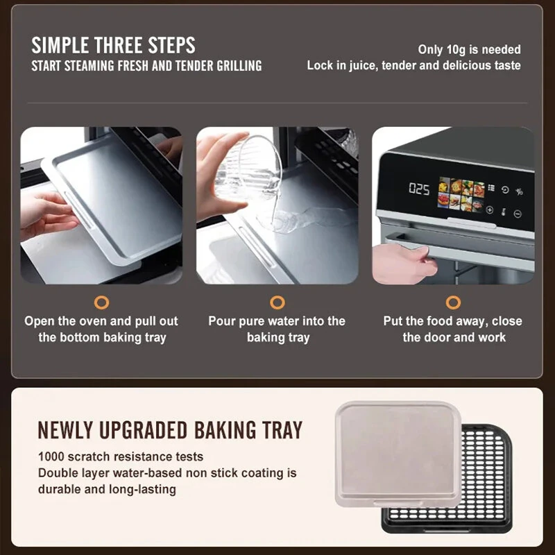 Novulife 1800W Air Fryer Oven 16L Capacity with Touch Screen Viewing Window 8 Presets Oil-Free Cooking for Home Kitchen