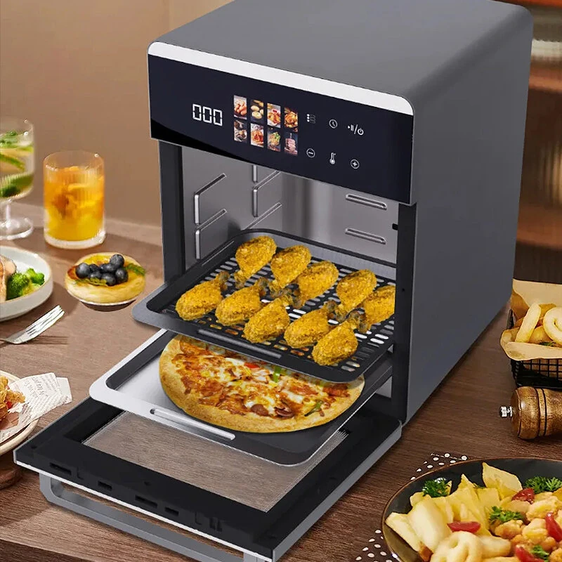 Novulife 1800W Air Fryer Oven 16L Capacity with Touch Screen Viewing Window 8 Presets Oil-Free Cooking for Home Kitchen