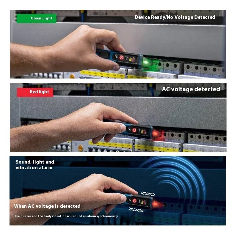 GVD 1000-17 Non-contact Voltage Detector Tester Pen CAT IV 1000V Dual Voltage Range IP67 Waterproof