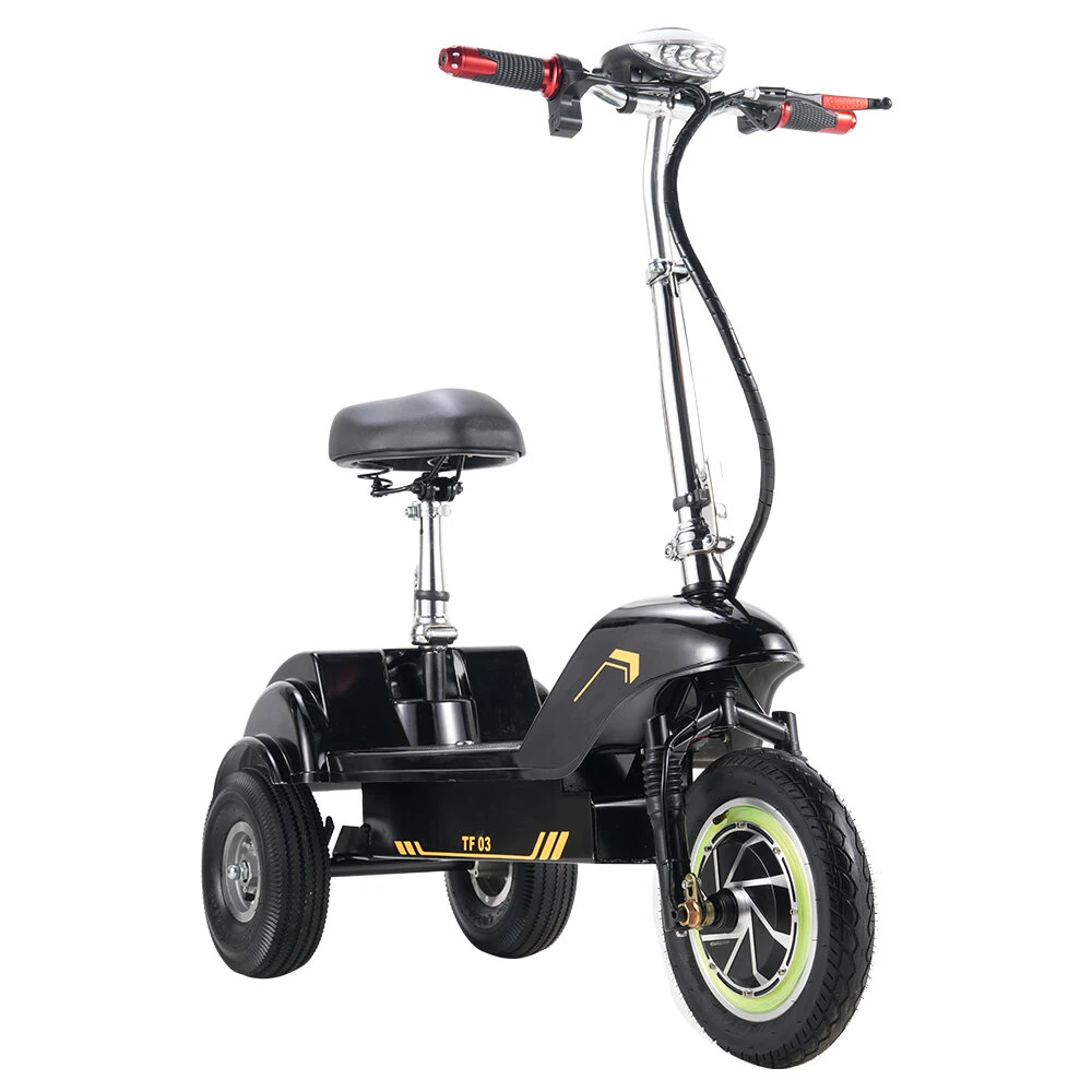 [EU Direct] TWOFISH TF03 Electric Tricycle with Seat and Front Basket 48V 15Ah Battery 350W Motor Recommended Top Speed 25KM/H 12inch&10inch Tires 30KM Max Mileage 120KG Max Load Folding Three Wheels Electric Scooter