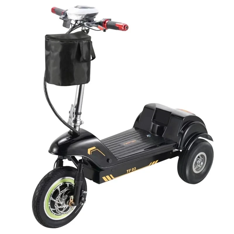 [EU Direct] TWOFISH TF03 Electric Tricycle with Seat and Front Basket 48V 15Ah Battery 350W Motor Recommended Top Speed 25KM/H 12inch&10inch Tires 30KM Max Mileage 120KG Max Load Folding Three Wheels Electric Scooter