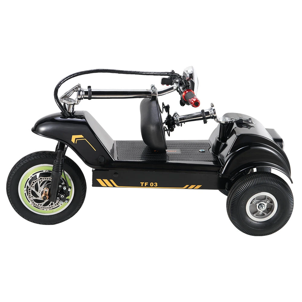 [EU Direct] TWOFISH TF03 Electric Tricycle with Seat and Front Basket 48V 15Ah Battery 350W Motor Recommended Top Speed 25KM/H 12inch&10inch Tires 30KM Max Mileage 120KG Max Load Folding Three Wheels Electric Scooter