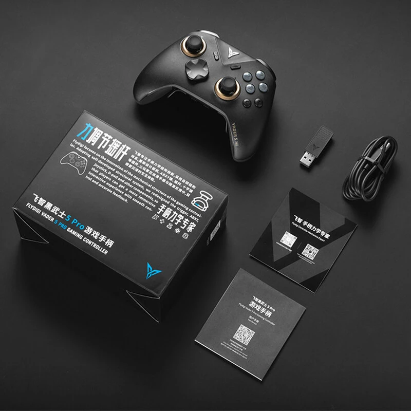 Flydigi Vader5 Pro Tri-mode Gaming Controller Force Adjustment Lever Joystick Switchable Trigger Ergonomic Gamepad for PC/NS2/Mobile/Steam