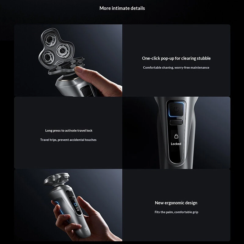 XIAOMI MIJIA PDL11 Electric Shaver Pro with Shaving Pressure Display Dual Ring Foil 360° Floating Head Long Battery Life Type-C Charging