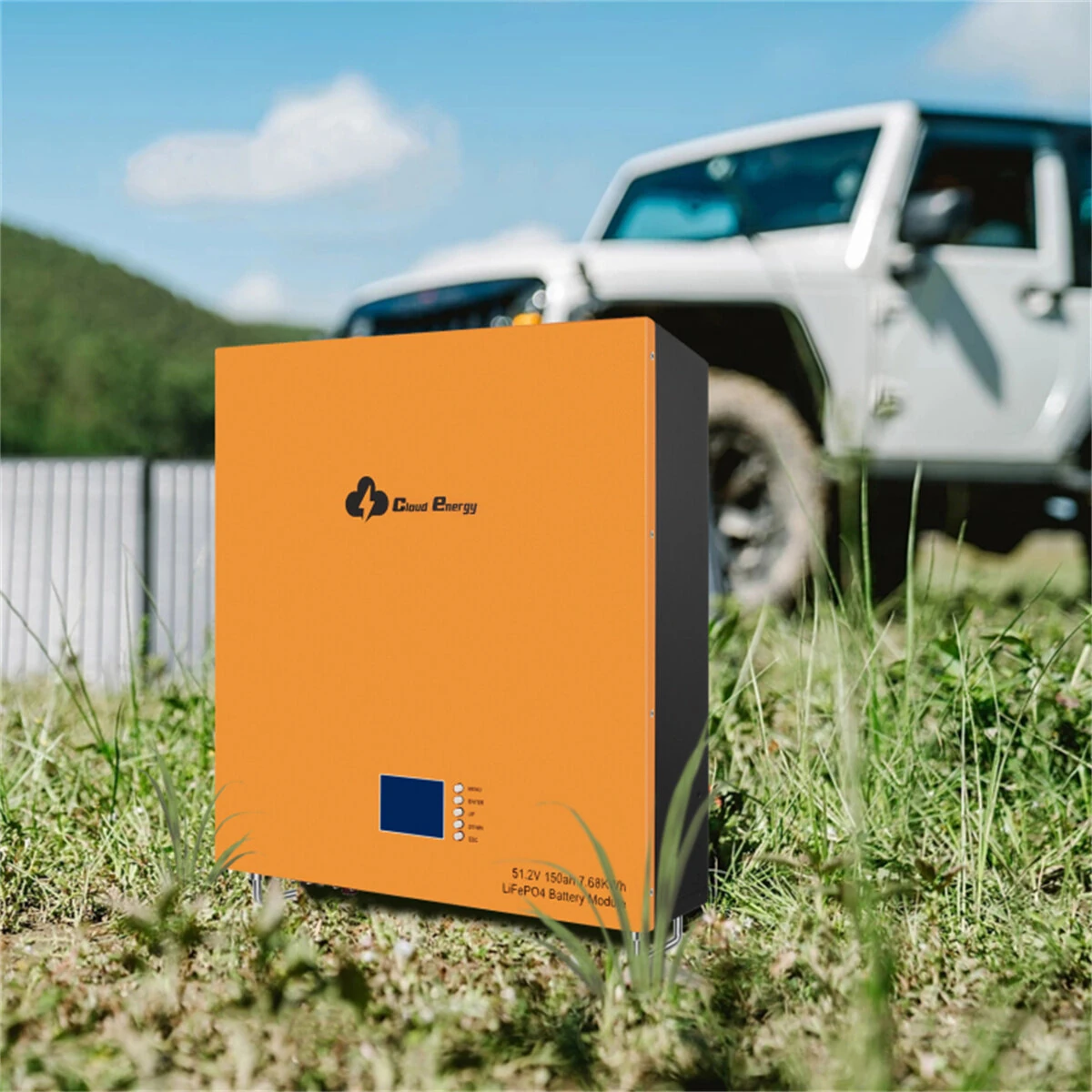 [EU Direct] Cloudenergy 48V 150Ah 7.68KWh Wall Mounted LiFePO4 Lithium Battery, 6000+ Life Cycles, Built-in BMS & LED Monitor, RV, Power Bank For Home Energy Storage, CL48-150B