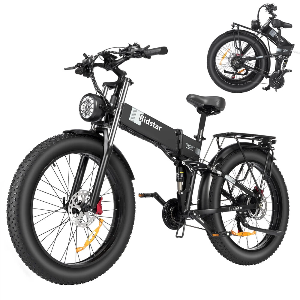 [EU DIRECT] Ridstar DC26 Electric Bike 48V 20Ah Battery 1500W Motor Recommended Top Speed 25KM/H 26inch Tires 95-120KM Max Mileage 150KG Max Load Folding Electric Bicycle
