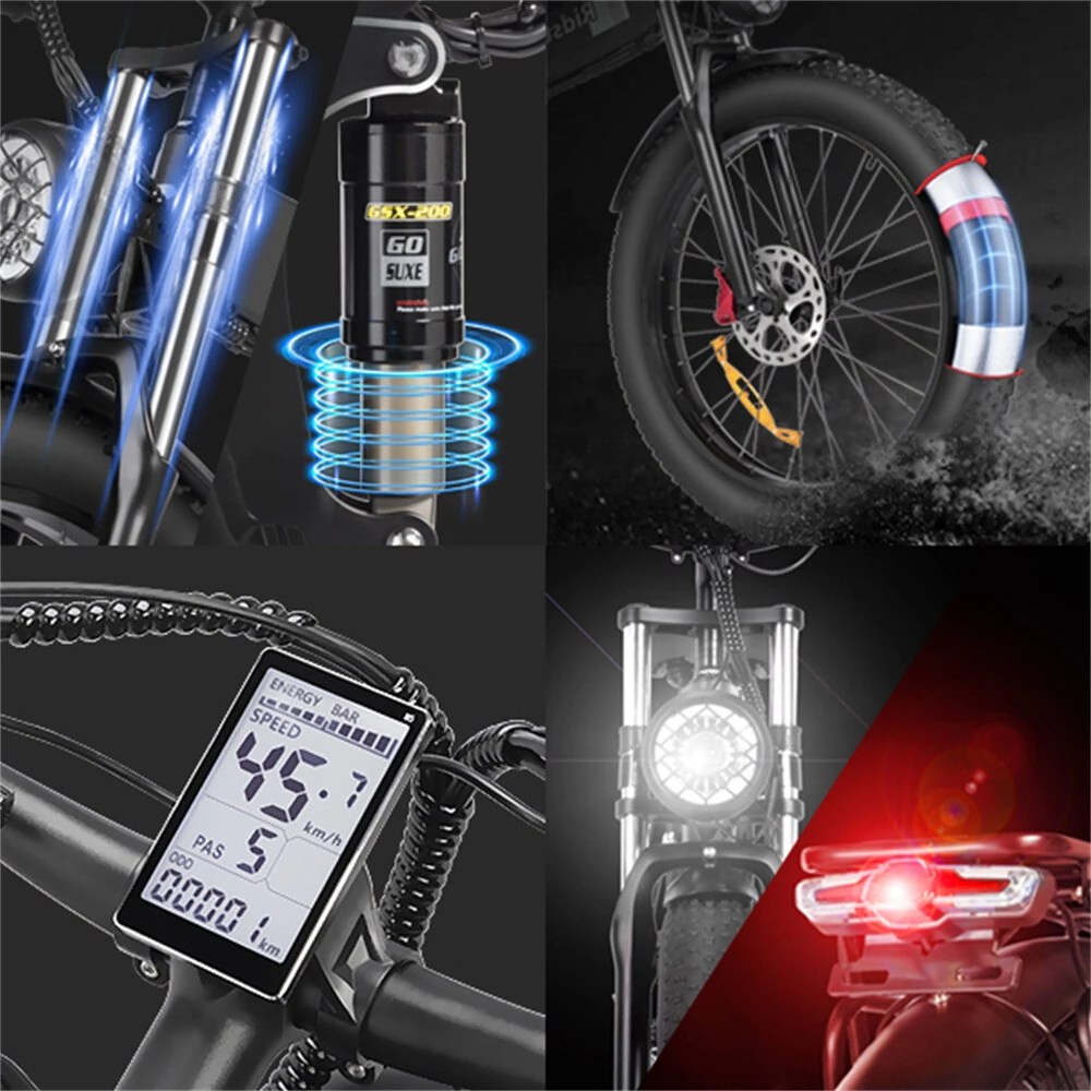 [EU DIRECT] Ridstar DC26 Electric Bike 48V 20Ah Battery 1500W Motor Recommended Top Speed 25KM/H 26inch Tires 95-120KM Max Mileage 150KG Max Load Folding Electric Bicycle