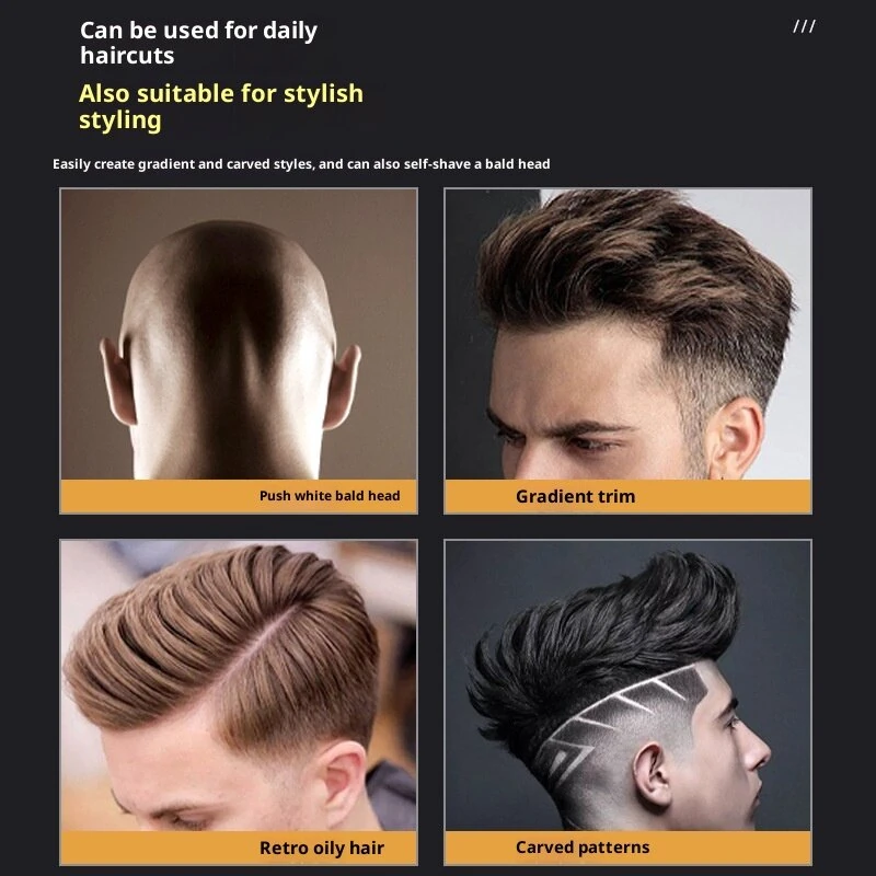 Lenovo Hair Clipper with LED Display 7000RPM Motor & 5 Speed Settings 240Min Cordless Use USB Charging 3 Guide Combs for Home Haircut