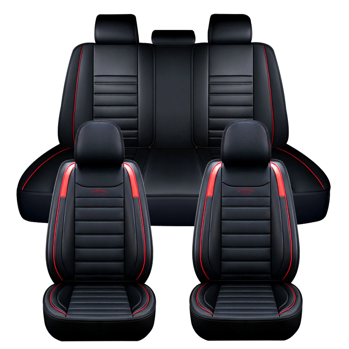 5 Seats Universal Car Seat Covers Deluxe PU Leather Seat Cushion Full Set Cover