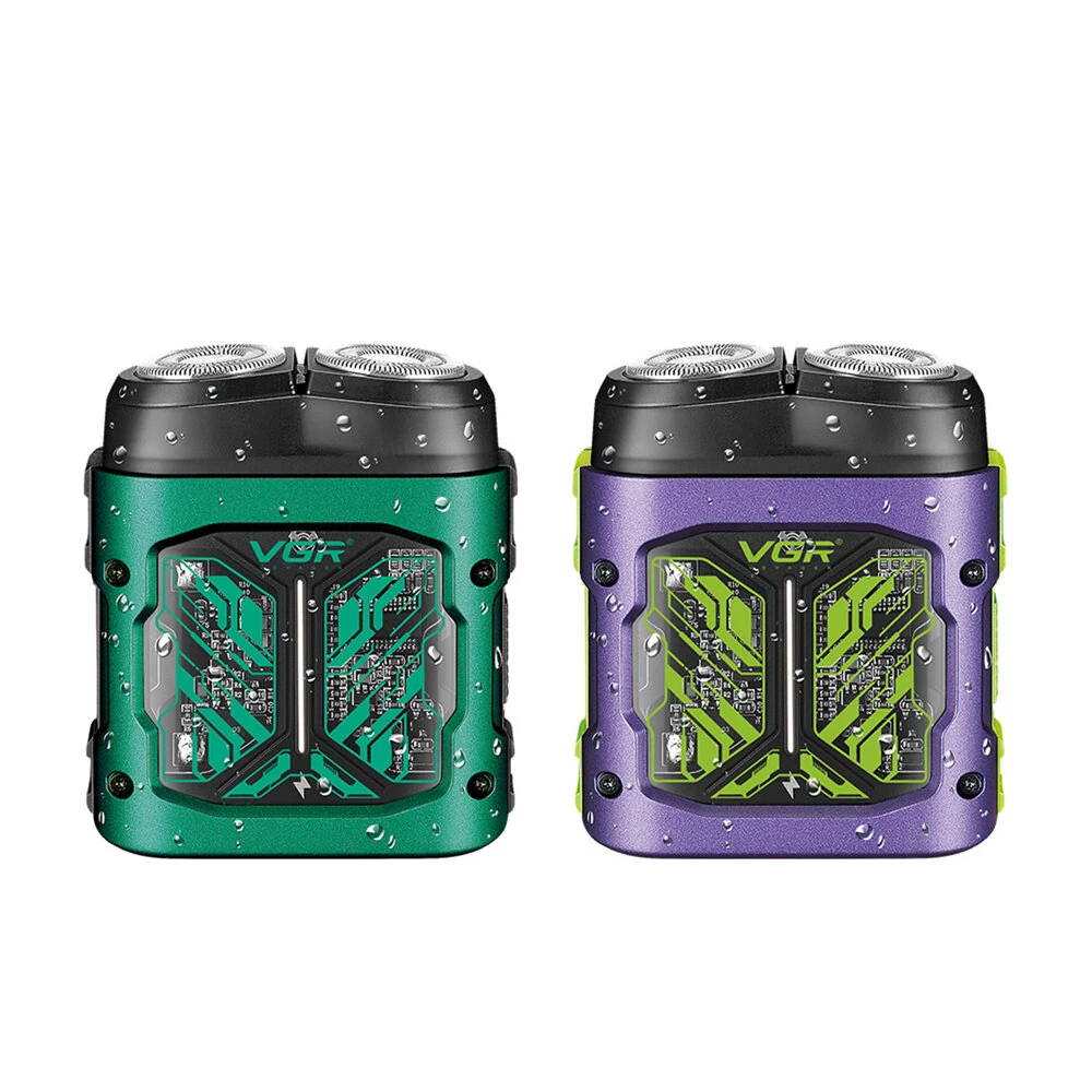 VGR V-344 Mini Shaver with LED Display Double Rotary Heads IPX6 Waterproof USB Charging Portable Travel Electric Razor for Men