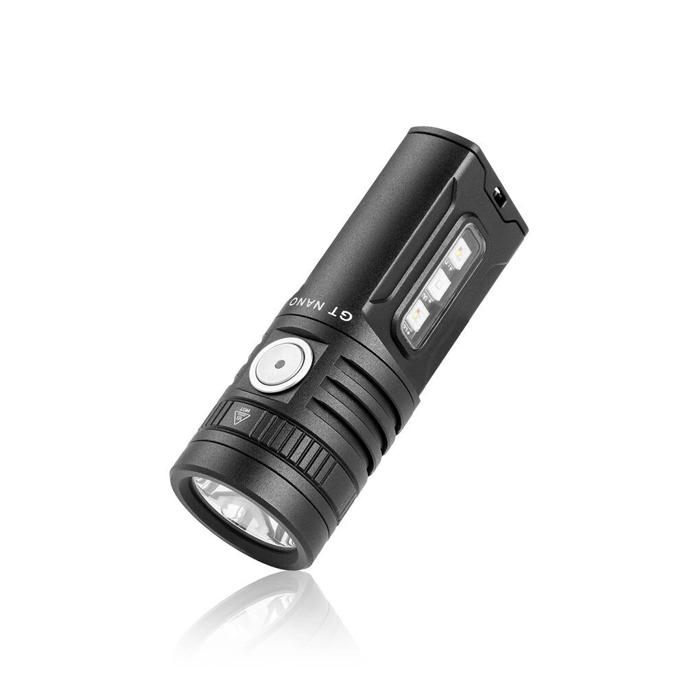 Lumintop GT NANO V6.0 USB Type C Rechargeable Flashlight Support 2x 10280 Battery with 720 Lumen Main Light RGB UV Sidelight for Night Hiking and Camping