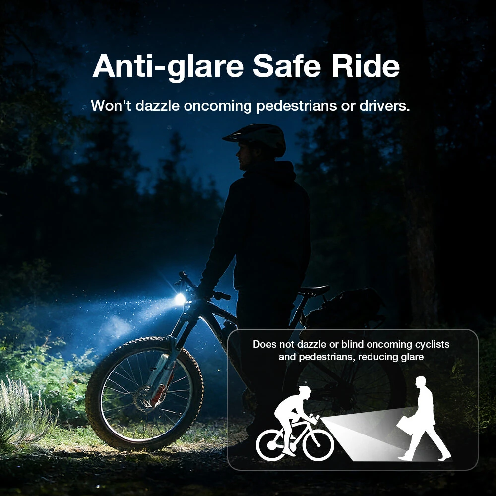 Astrolux BK7 Wireless Remote Smart Bicycle Headlight - 1600 Lumens with Digital Screen, Anti-glare, 5200mAh USB Rechargeable, Portable Power Bank for Road Mountain Bike