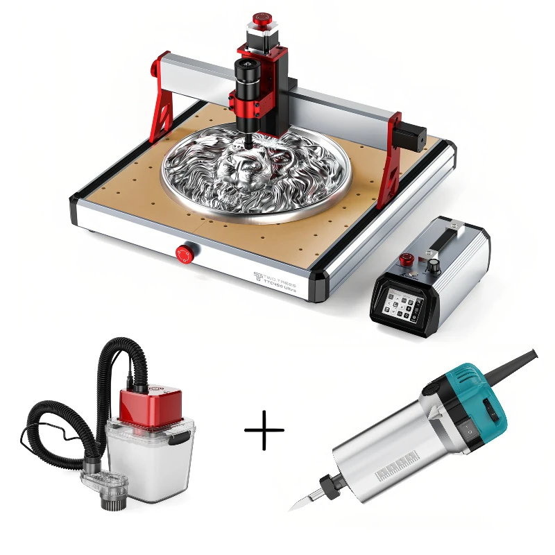 [EU Direct]TWO TREES TTC450 Ultra CNC Router Engraving Machine+30000RPM 800W High Power Motor Woodworking Router Trimmer+ M1 Vacuum Monster